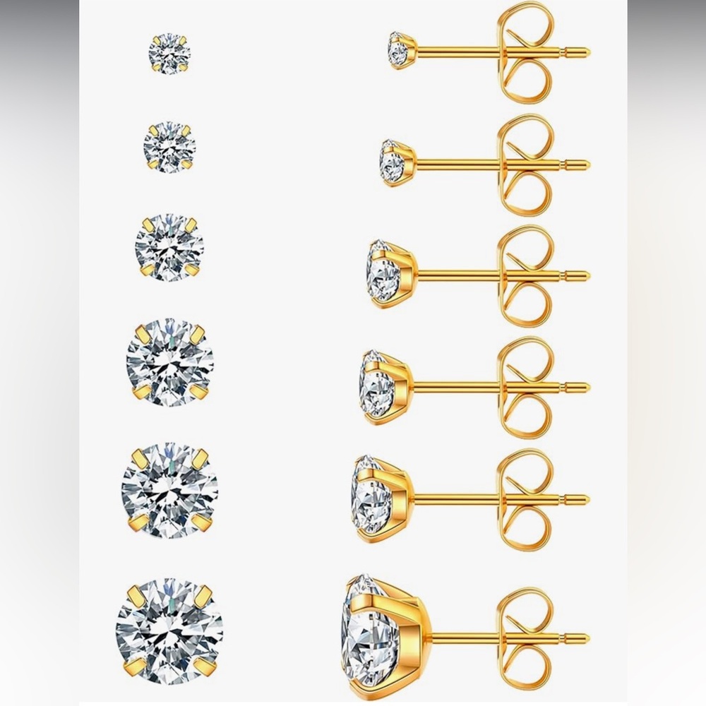 6 Pairs Stud Earrings Set
